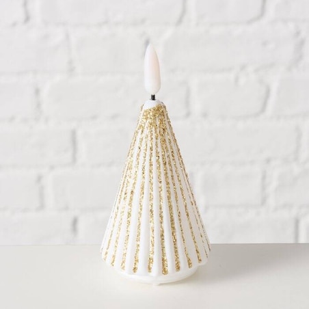 Świeca w kształcie choinki ze sztucznym płomieniem TORIS, 12 cm