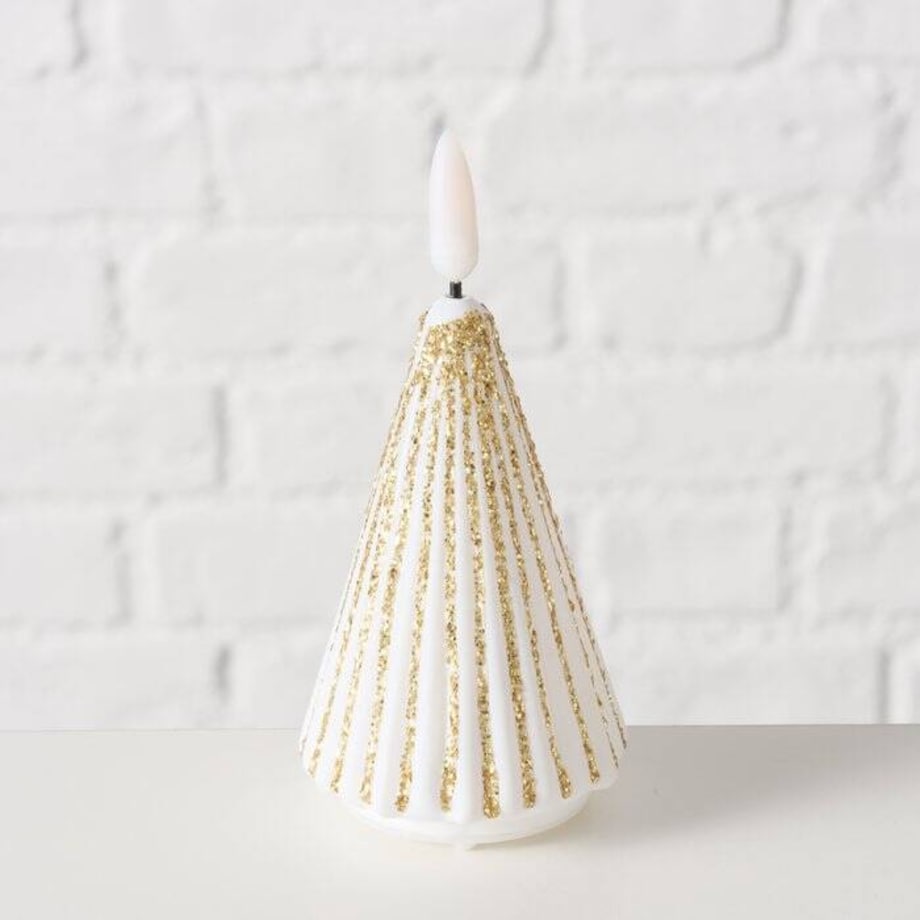 Świeca w kształcie choinki ze sztucznym płomieniem TORIS, 12 cm