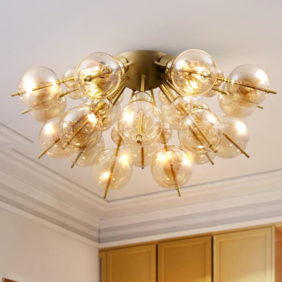 Lampa sufitowa plafon Bolla MOD133CL-04BS molekuły bursztynowe