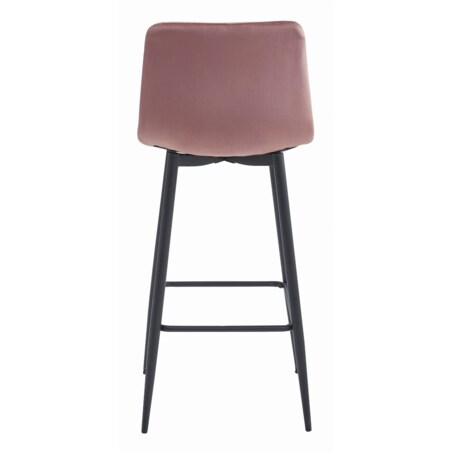 Hoker Do Jadalni Kuchni Baru Wysoki Pozza - Aksamit Ciemny Róż / Nogi Czarne X 3