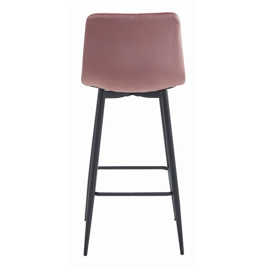 Hoker Do Jadalni Kuchni Baru Wysoki Pozza - Aksamit Ciemny Róż / Nogi Czarne X 3