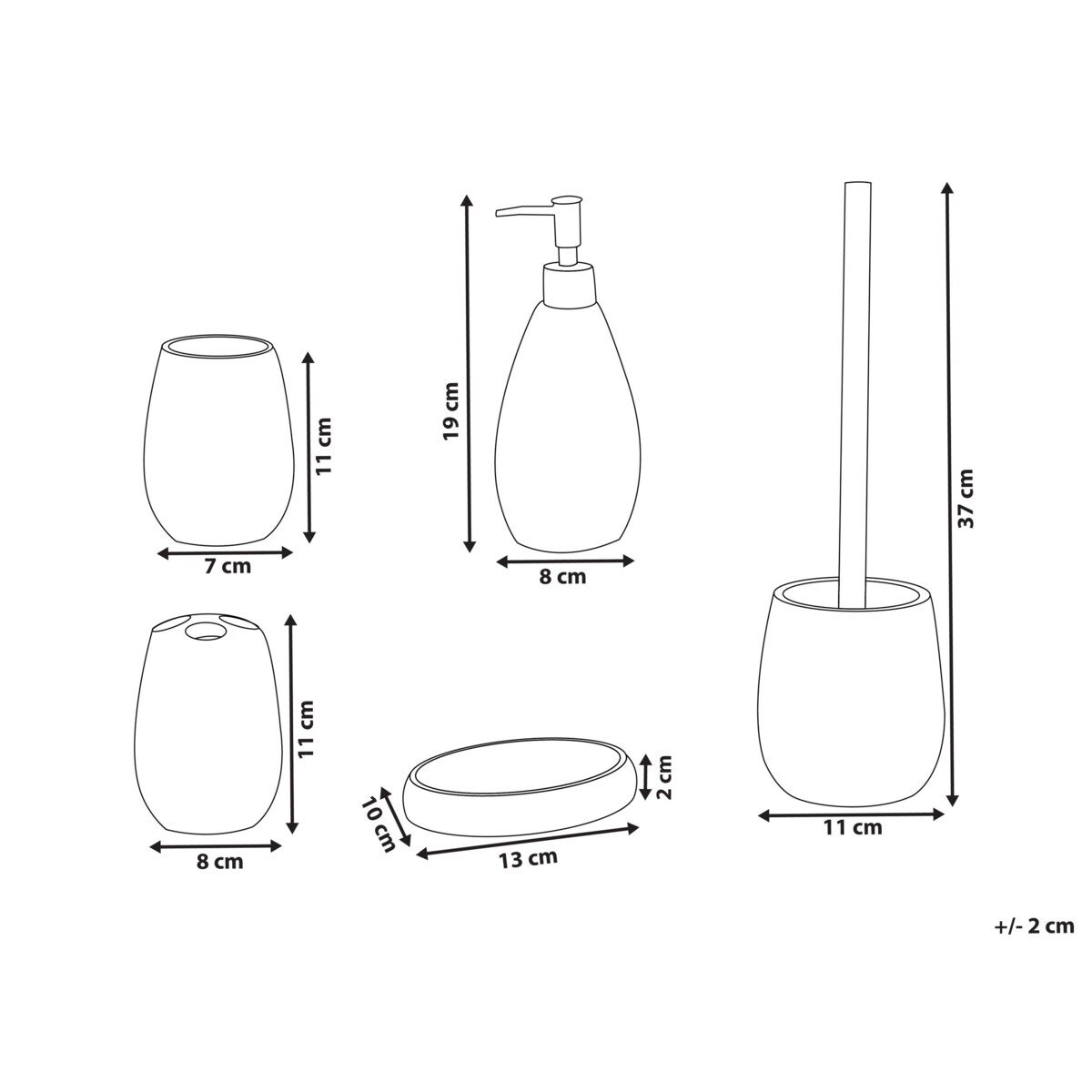 Zestaw akcesoriów łazienkowych 5 elementów YARAPA Purpurowy