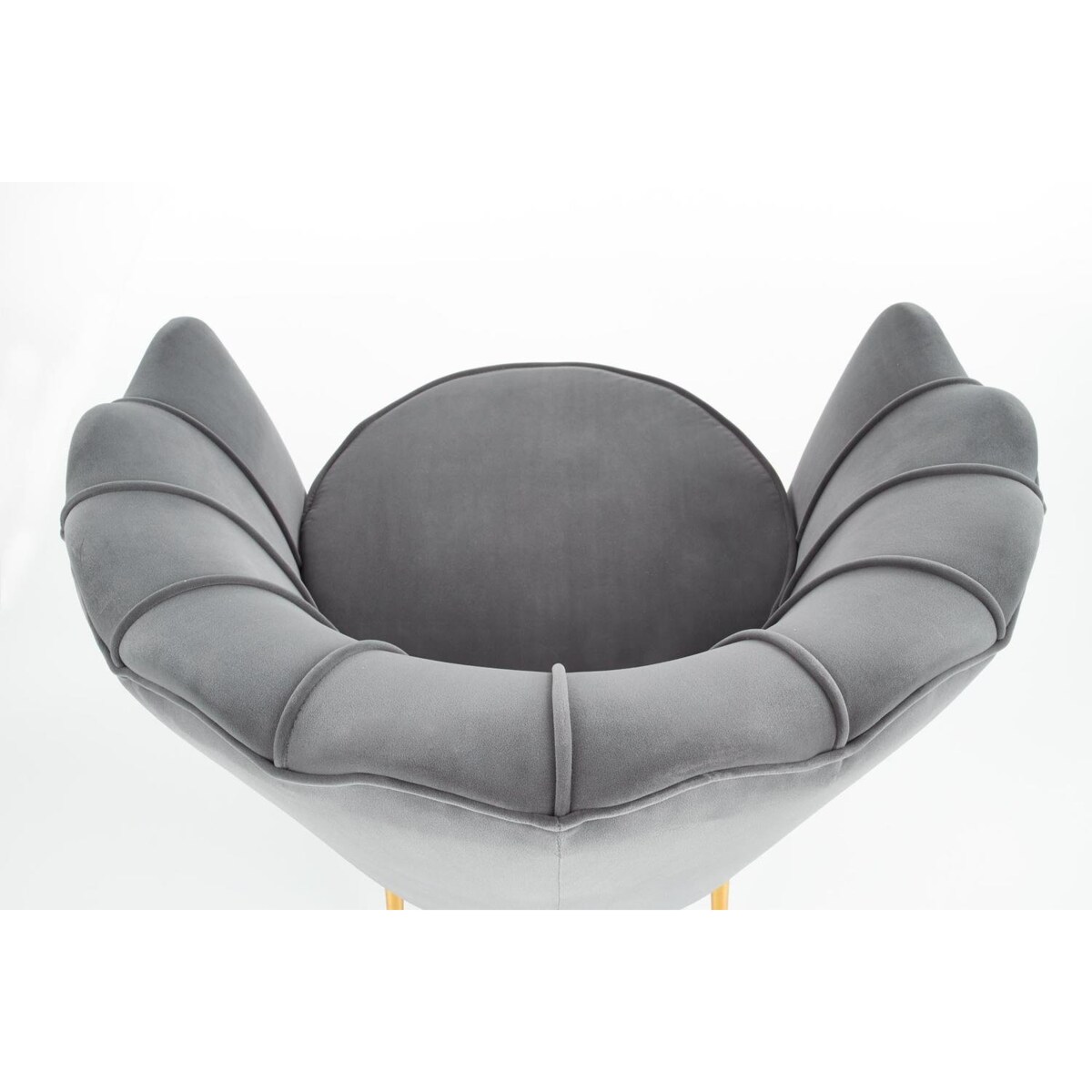 FOTEL MUSZELKA Florecja GRANATOWY welwet złota podstawa