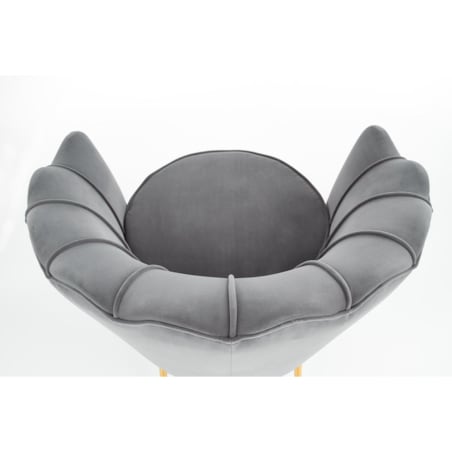 FOTEL MUSZELKA Florecja GRANATOWY welwet złota podstawa