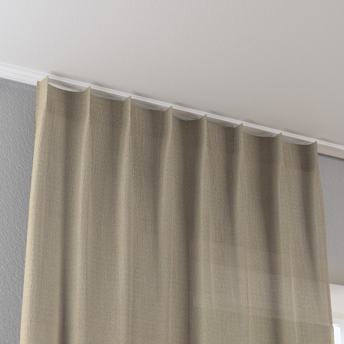 Zasłona na haczykach flex pojedynczych 130x245 ciemny beż