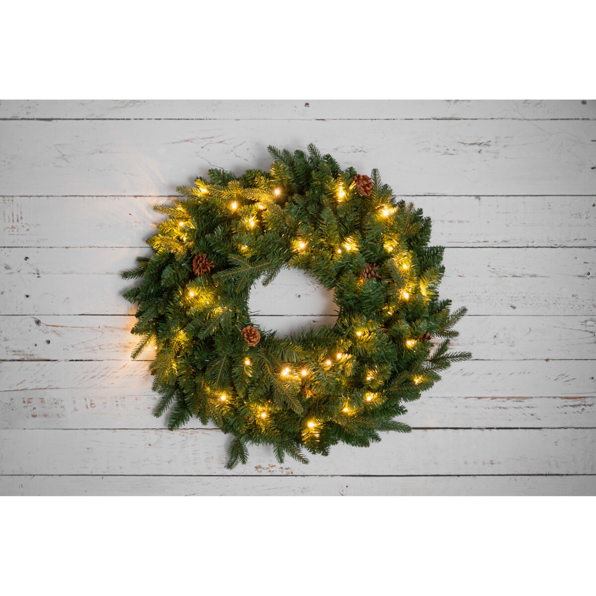 Wieniec świąteczny LED z szyszkami sosnowymi, Ø 60 cm