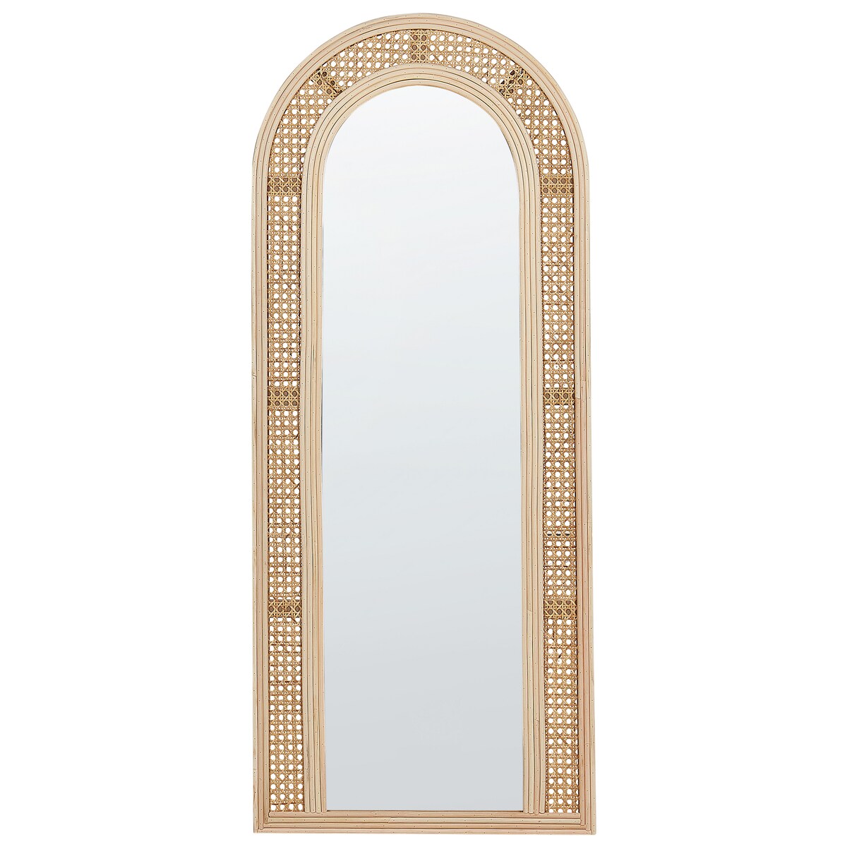 Lustro ścienne FRANEY 50 cm 120 cm Rattan Naturalny
