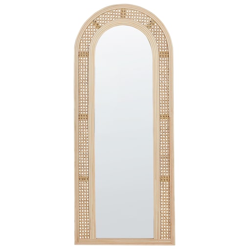 Lustro ścienne FRANEY 50 cm 120 cm Rattan Naturalny