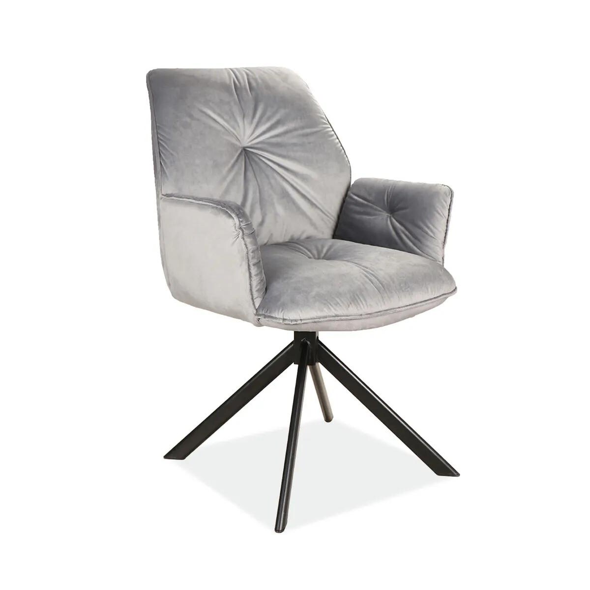 Krzesło tapicerowane BOOGIE II VELVET szare