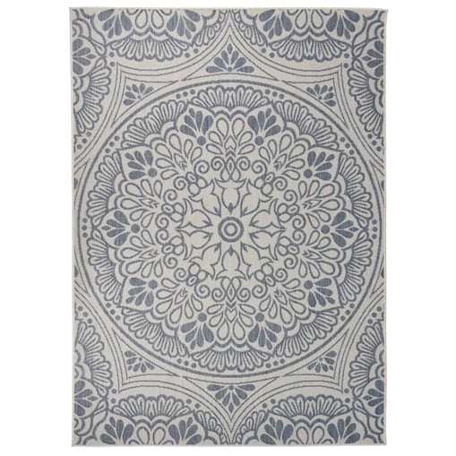 vidaXL Dywan zewnętrzny o płaskim splocie, 200x280 cm, niebieski wzór