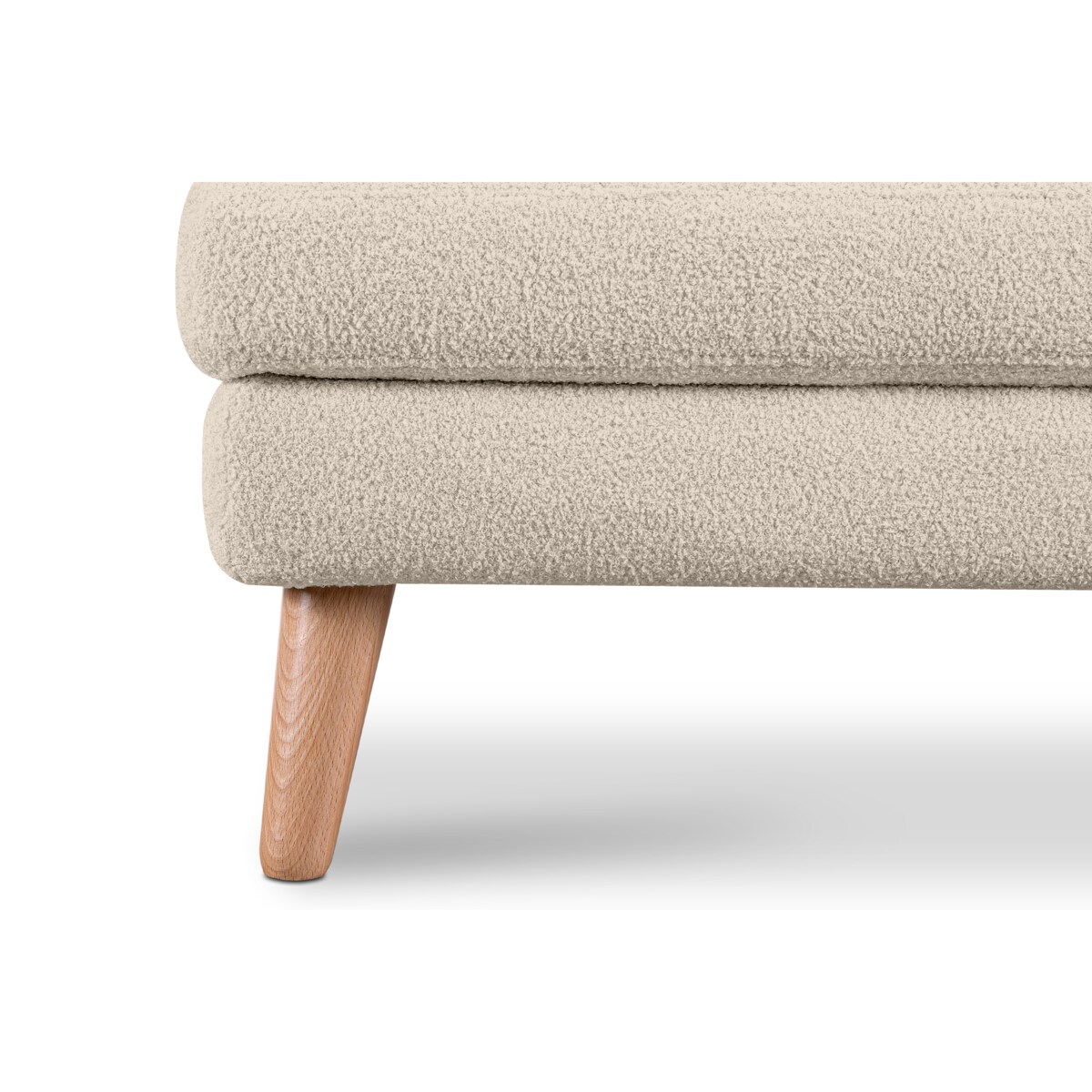 KONSIMO TAGIO Skandynawska pufa z kremowej tkaniny jagnięcej