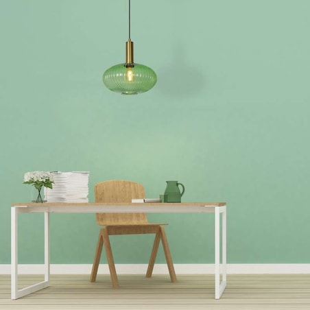 LAMPA wisząca MALOTO 45386/30/33 Lucide loftowa OPRAWA szklany zwis zielony mosiądz