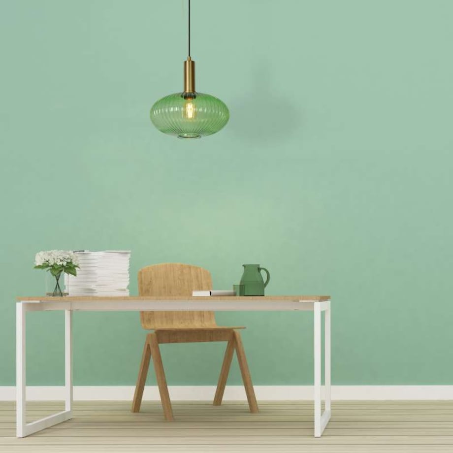 LAMPA wisząca MALOTO 45386/30/33 Lucide loftowa OPRAWA szklany zwis zielony mosiądz