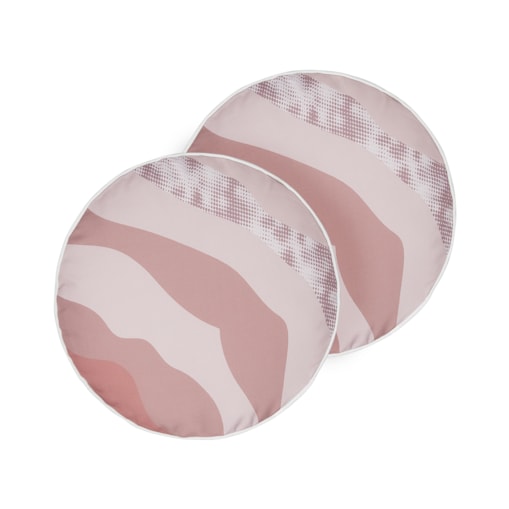 2 poduszki ogrodowe we wzór abstrakcyjny 40 cm różowe CAMPEI