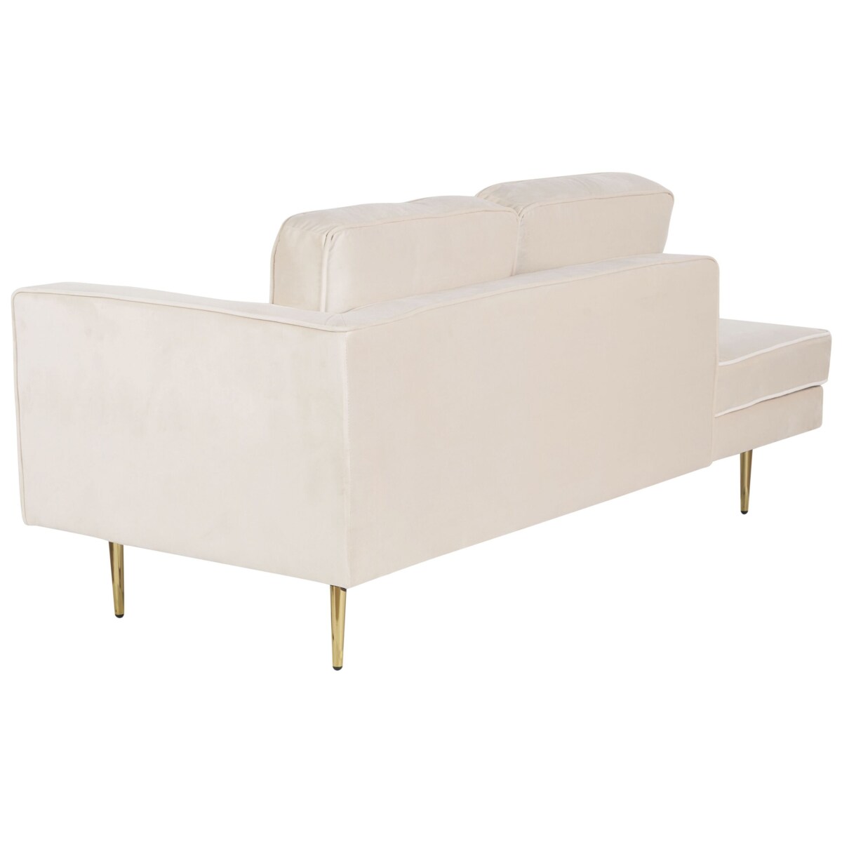 Szezlong welurowy prawostronny beżowy MIRAMAS