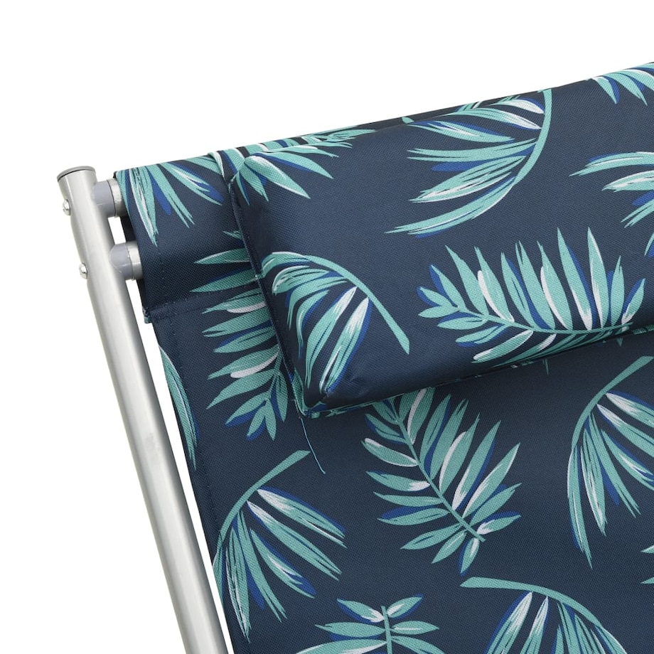 vidaXL Krzesła bujane, 2 szt., stal, nadruk liści