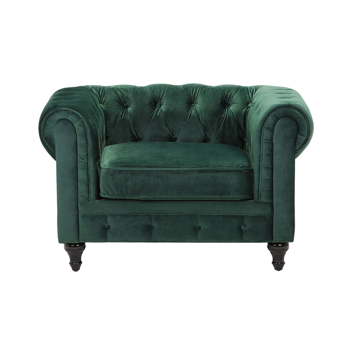 Fotel welurowy zielony CHESTERFIELD