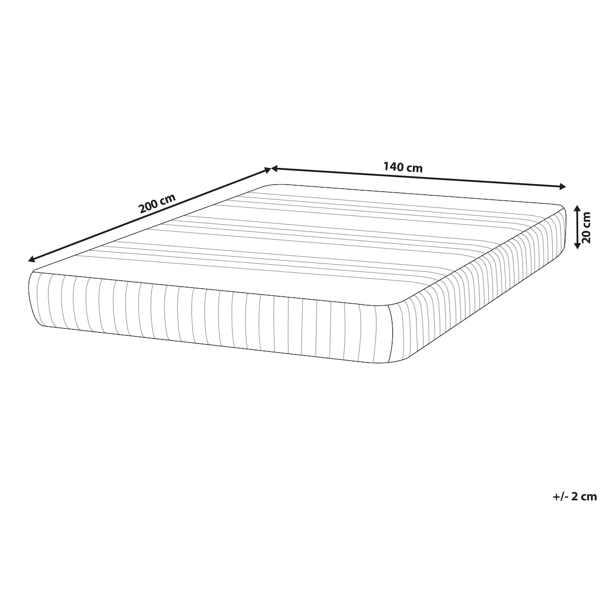 Materac lateksowy LATEX AIR 7 PLUS H2/3 średnio twardy 140 x 200 cm