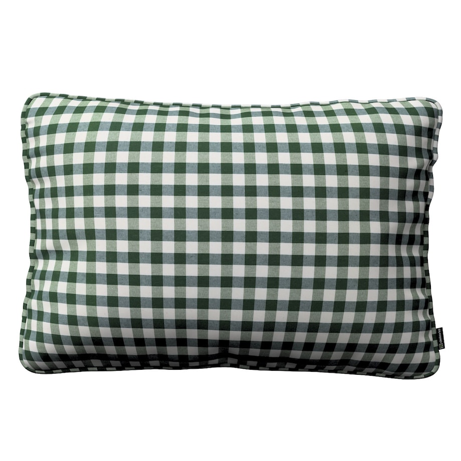 Poszewka Gabi na poduszkę prostokątna 60x40 zielono-biała kratka (1,5x1,5cm)