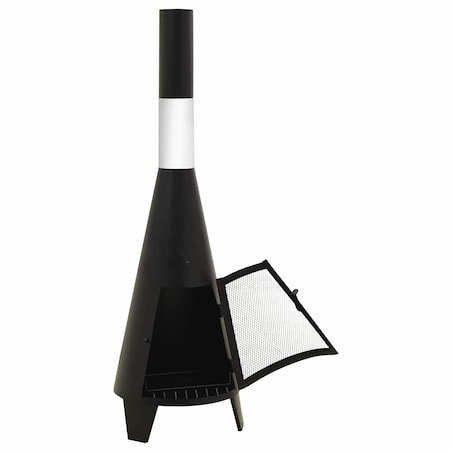 vidaXL Piecyk ogrodowy z pogrzebaczem, 38x38x122 cm, stalowy