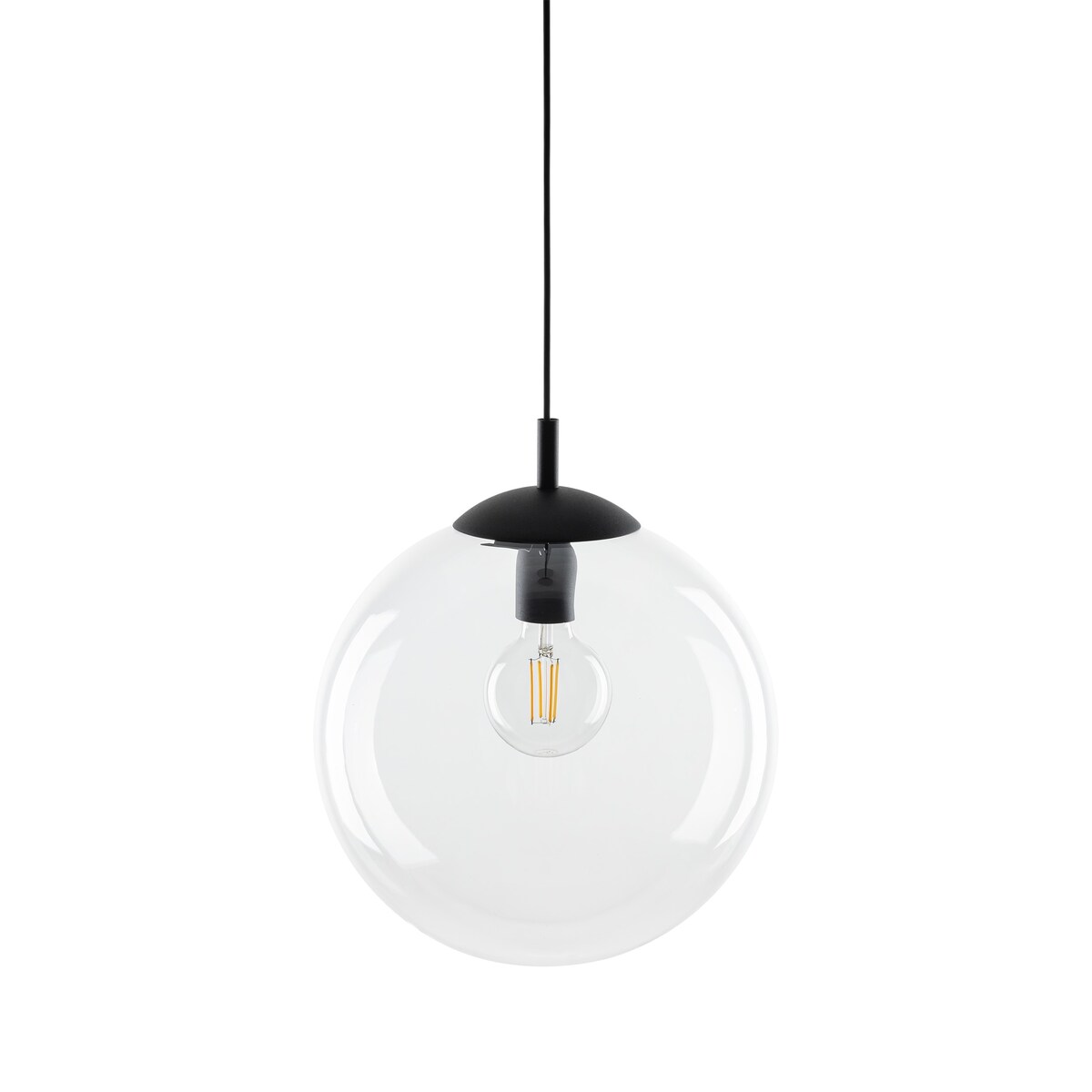 Lampa wisząca szklana ESME TRANSPARENT 3268 TK Lighting E27 czarna nowoczesna regulowana do salonu kuchni jadalni