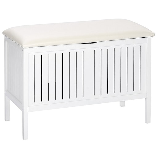 Pufa łazienkowa OSLO, kosz na pranie, schowek - 2w1, WENKO