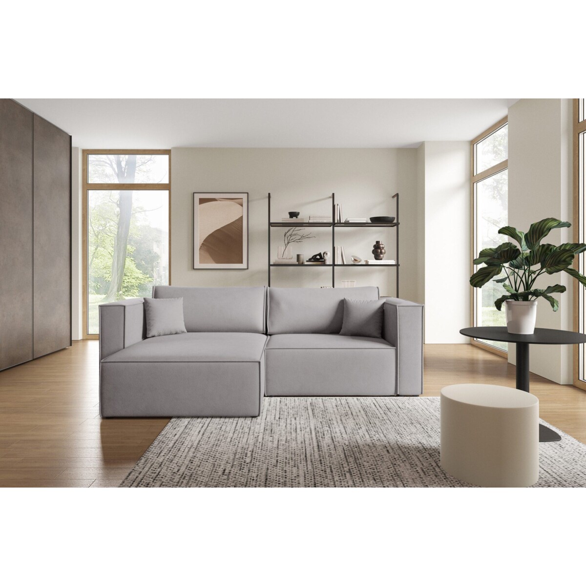 Narożnik KEYMON z funkcją spania welurowa tkanina Kolor: Gerra 65