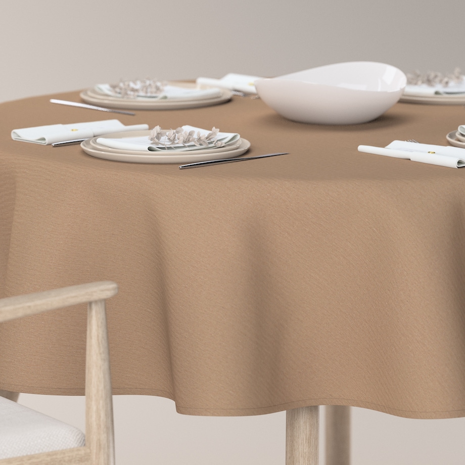 Obrus okrągły 160 x 160 cm beżowy