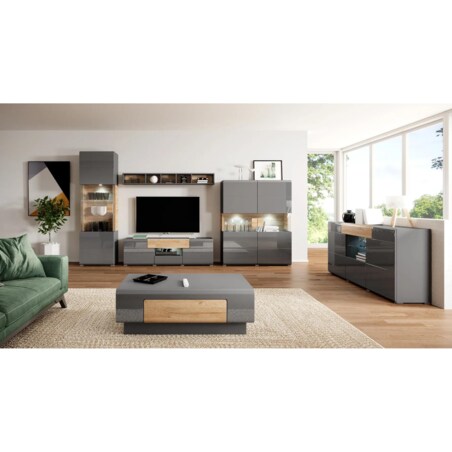 Półka TOLEDO antracyt/dąb grandson