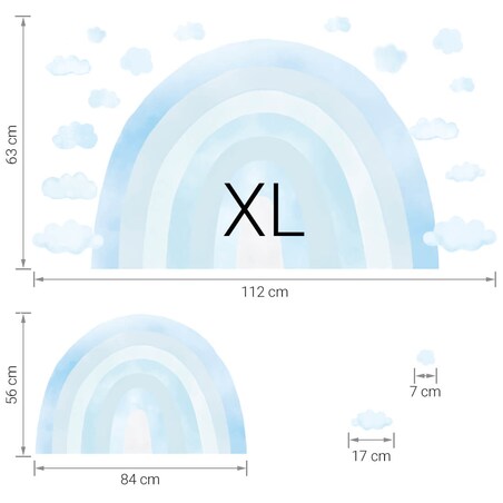 Naklejka na ścianę Tęcza niebieska xl