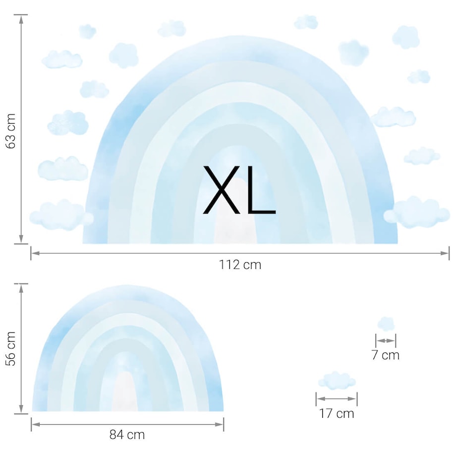 Naklejka na ścianę Tęcza niebieska xl