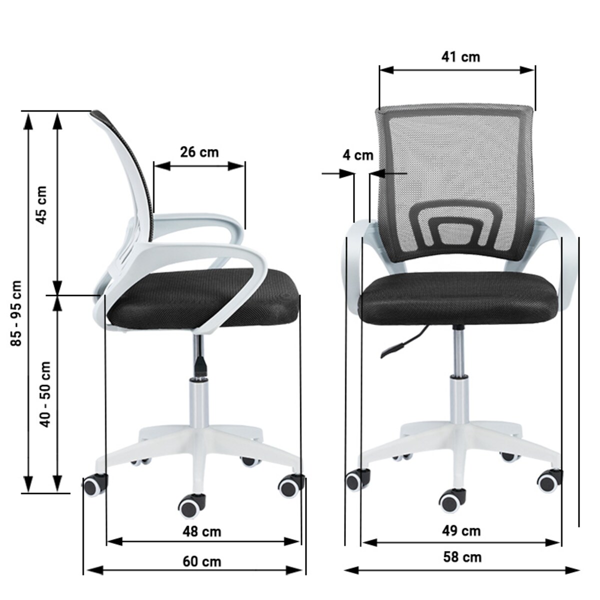 Krzesło biurowe fotel obrotowy regulowany młodzieżowy czarny