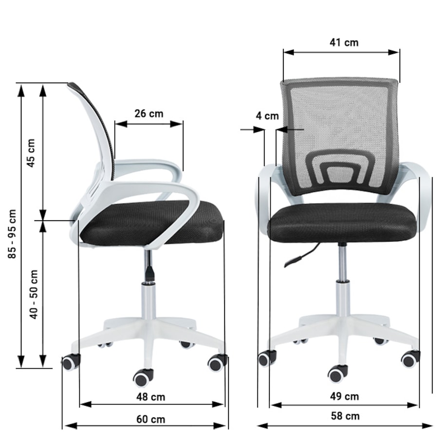 Krzesło biurowe fotel obrotowy regulowany młodzieżowy czarny