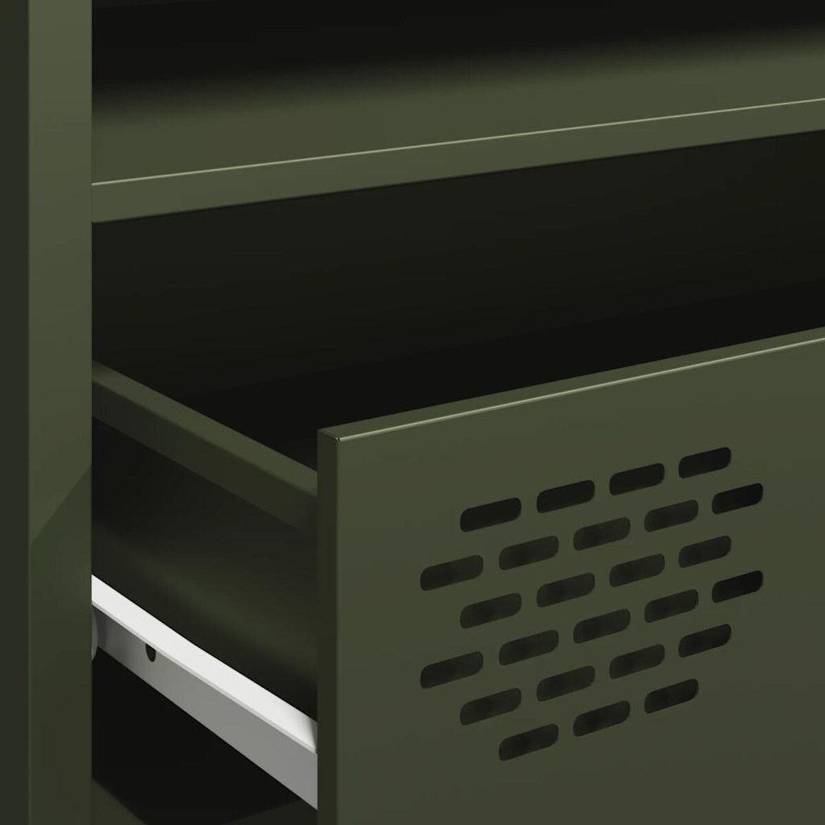 vidaXL Szafka RTV, oliwkowa, 202x39x43,5 cm, stal walcowana na zimno