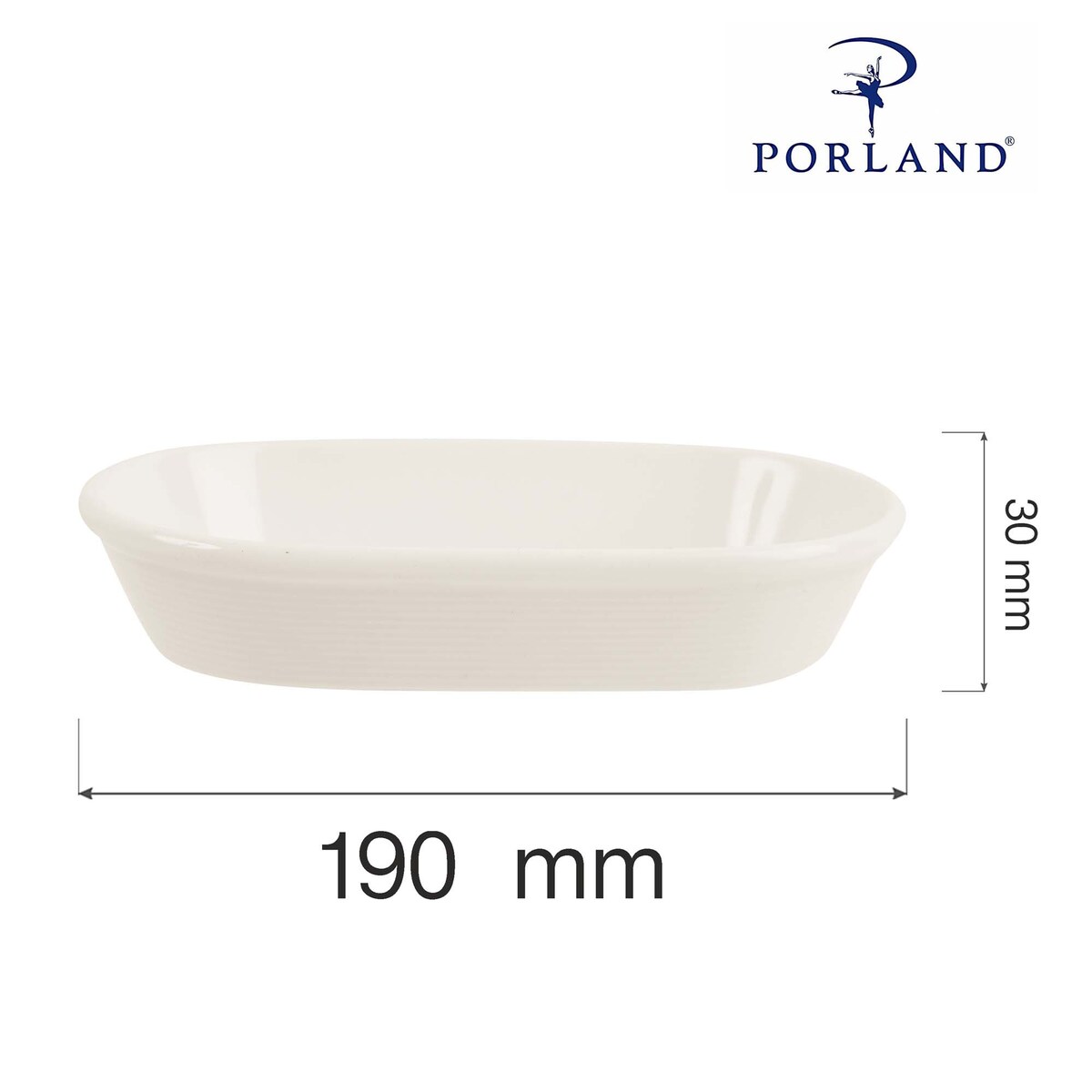 Rawierka Porcelanowa Line 190x120 mm Kremowa