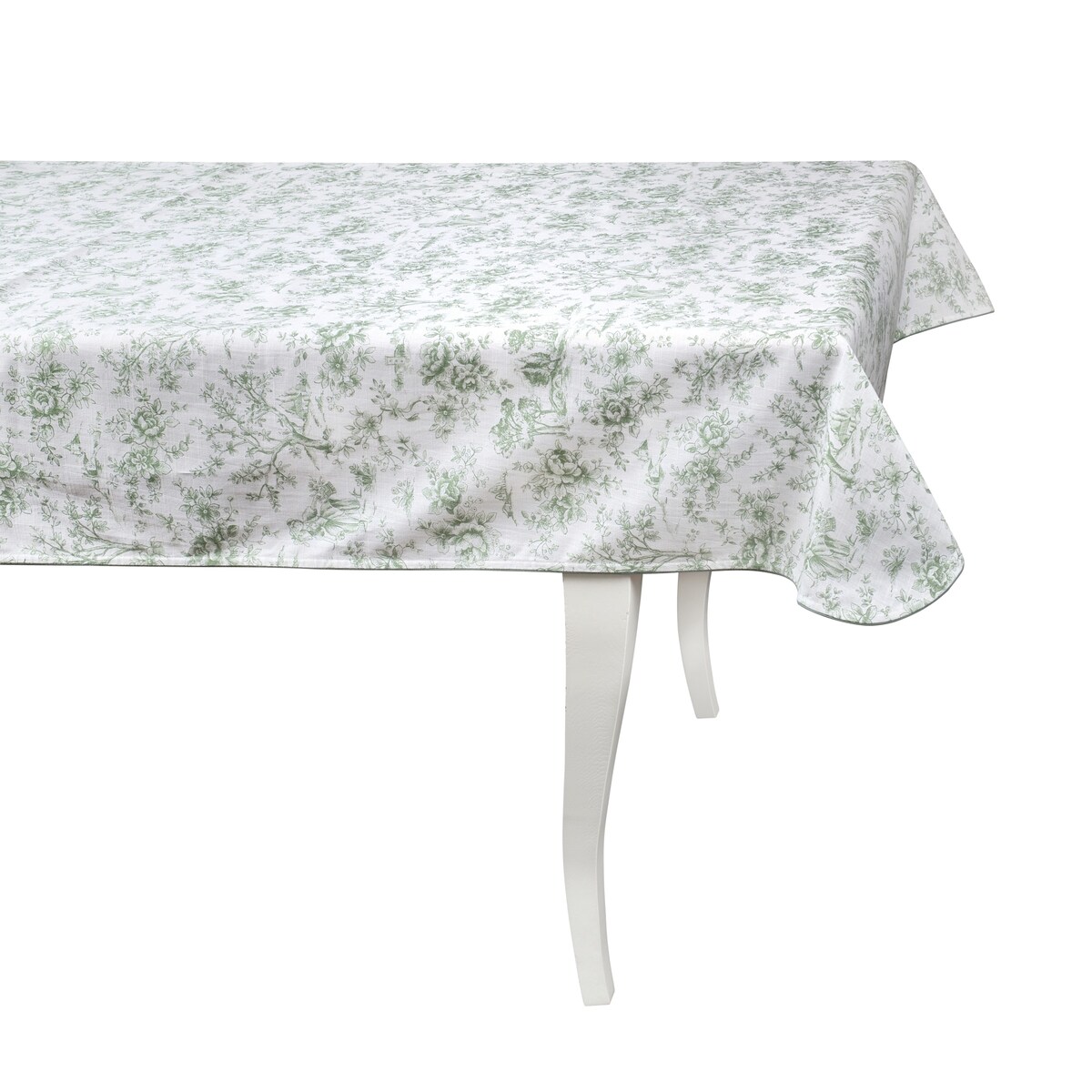 Obrus Toile de Jouy Green - 140 cm x 200 cm
