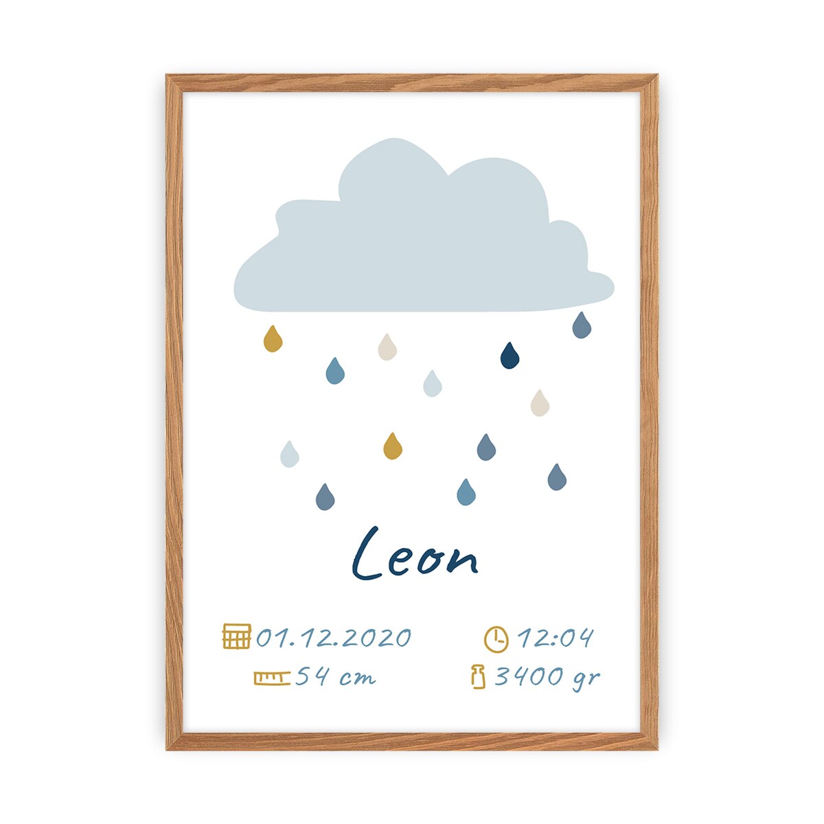 Metryczka Rain of Happiness, 30x40