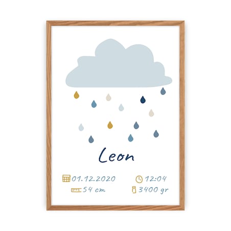 Metryczka Rain of Happiness, 30x40