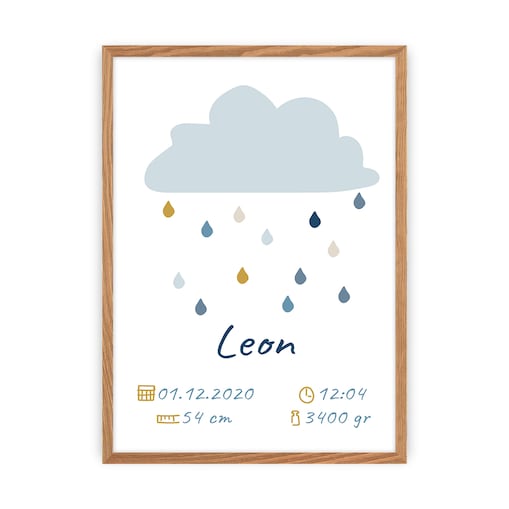 Metryczka Rain of Happiness, 30x40