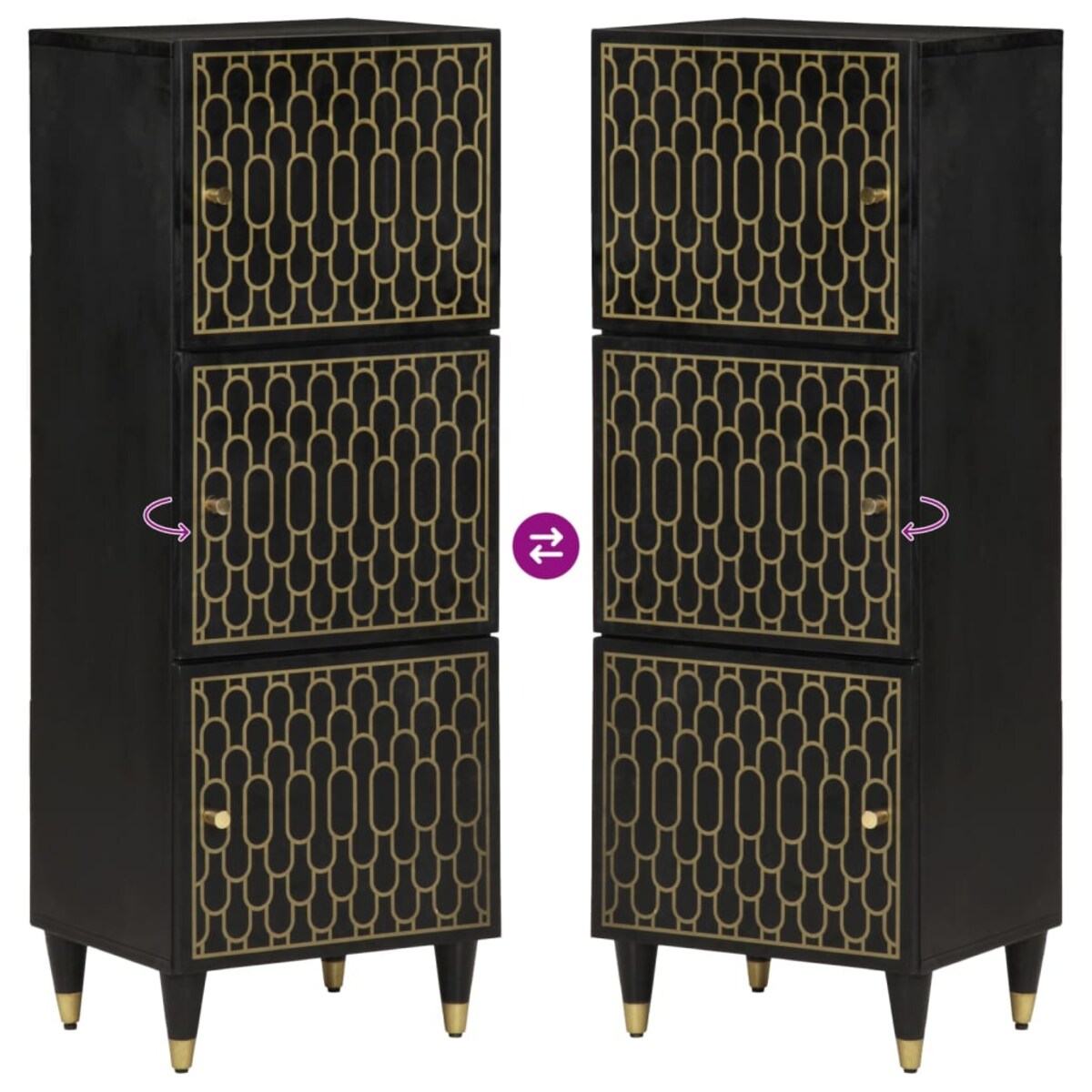 vidaXL Szafka, 40x33x110 cm, lite drewno mango