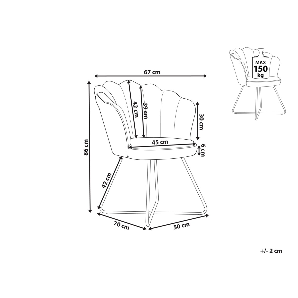 Fotel welurowy granatowy LOVELOCK