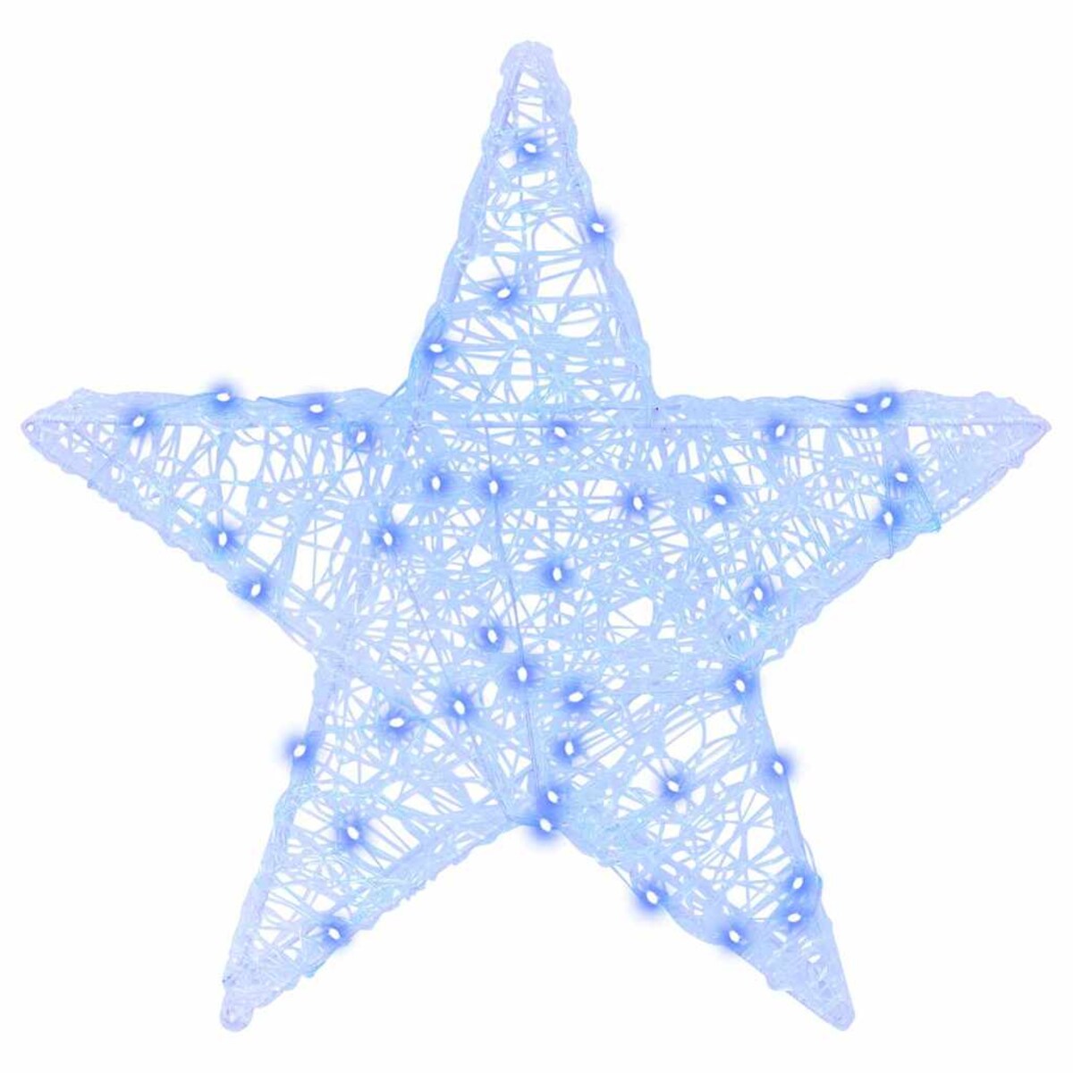 vidaXL 3D Gwiazda z 50 diodami LED Niebieski 55 x 53.5 x 10 cm Akryl