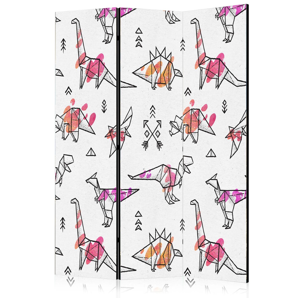 Parawan dwustronny Dla dzieci 135x172 cm 3-częściowy wielokolorowy