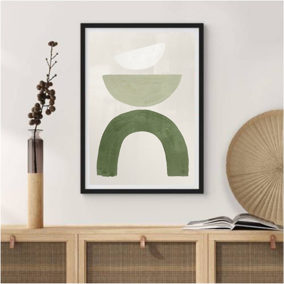 Poster Story, Plakat, Obraz - Zielone Kształty No1, wymiary 30 x 42 cm