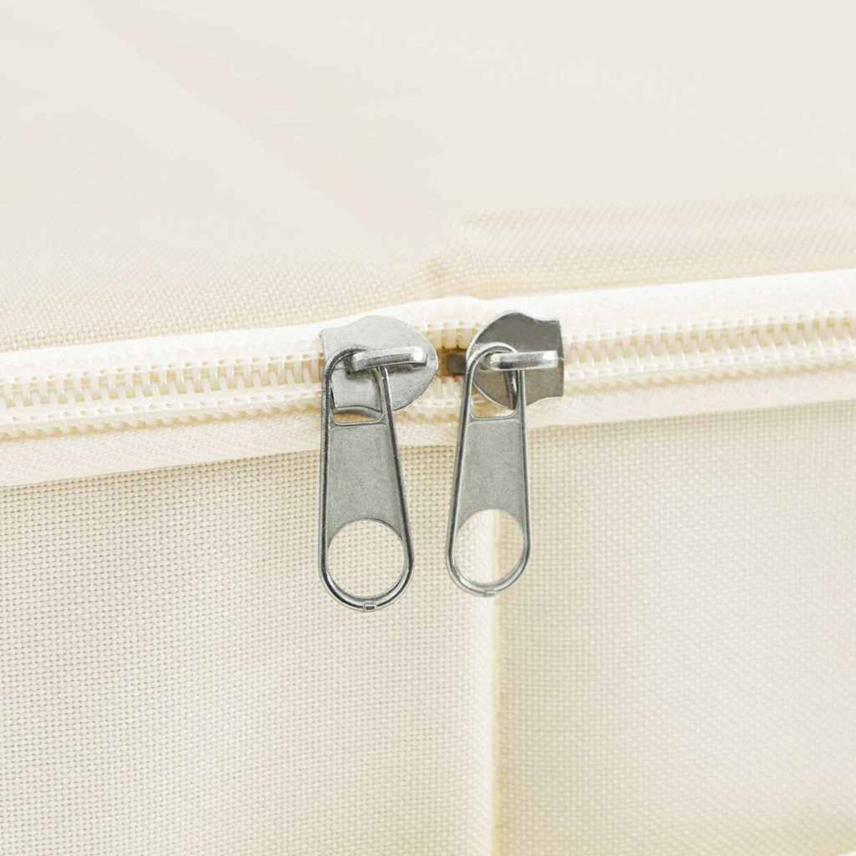 vidaXL Pojemniki, 2 szt., tkanina, 43x34x23 cm, kremowe