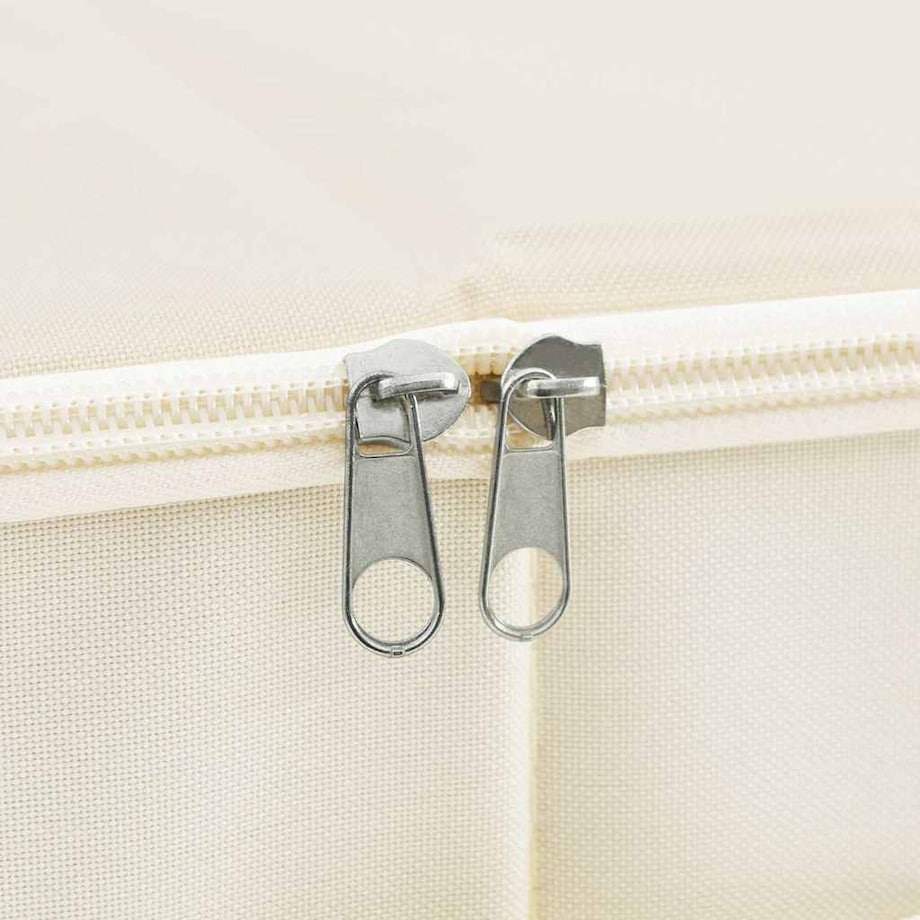 vidaXL Pojemniki, 2 szt., tkanina, 43x34x23 cm, kremowe