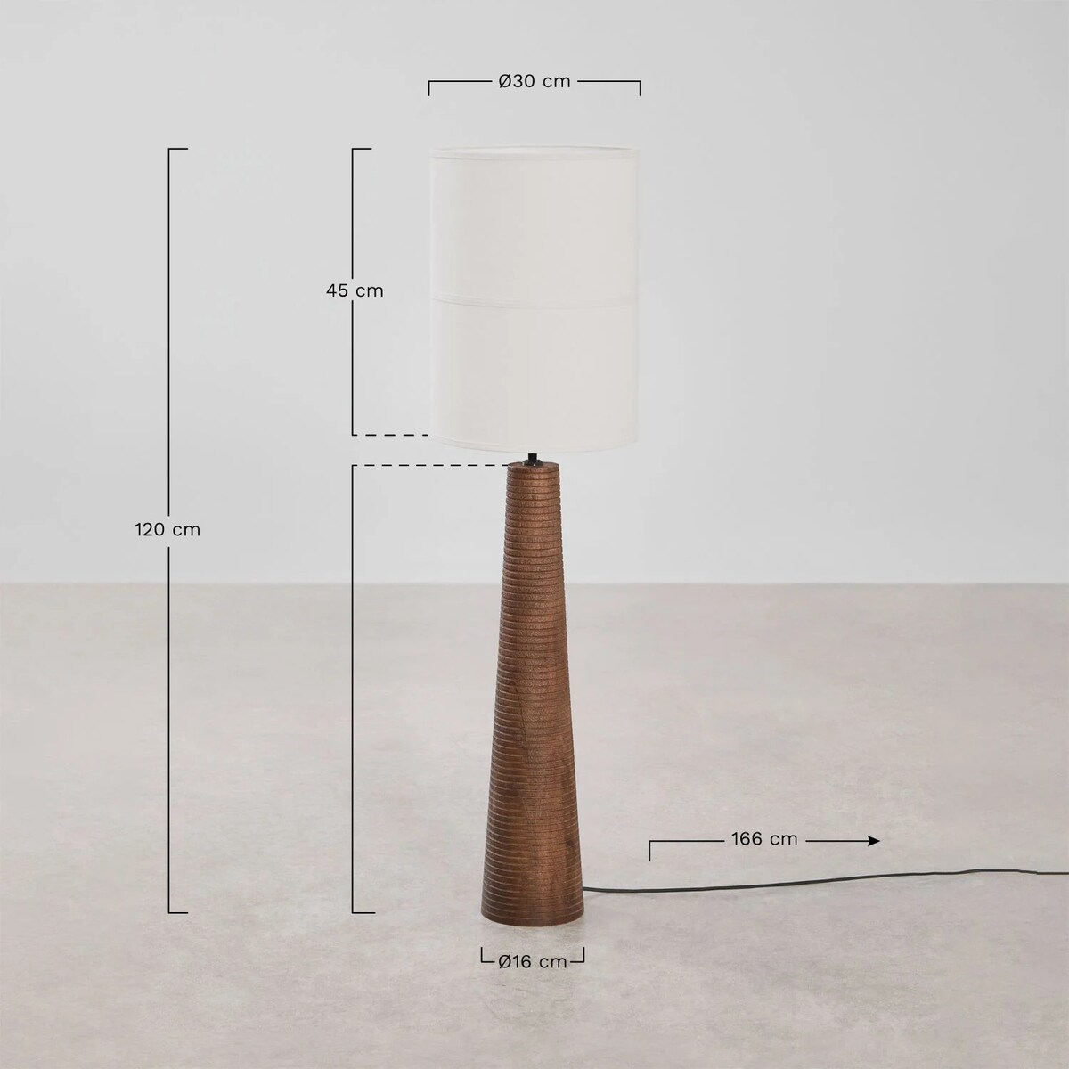 Lampa podłogowa z drewna mango Malva 120 cm