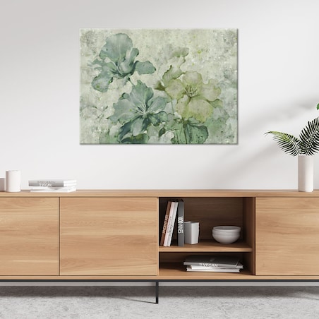 Obraz, Zielone kwiaty akwarela