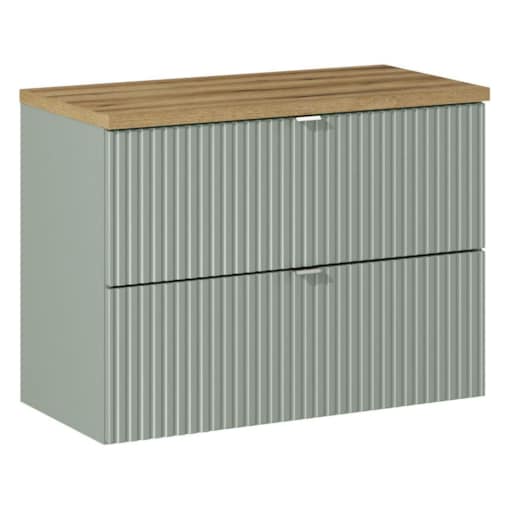 Szafka pod umywalkę 80 cm z blatem - Z szufladami - Reed Green