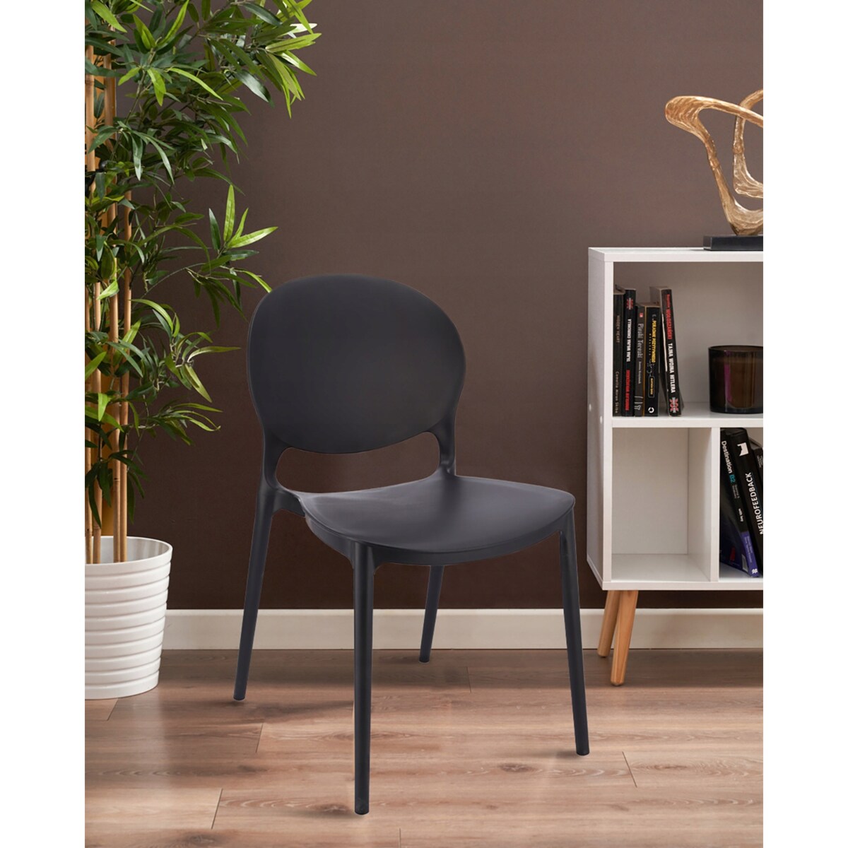 Krzesło ogrodowe plastikowe JUSTIN czarne